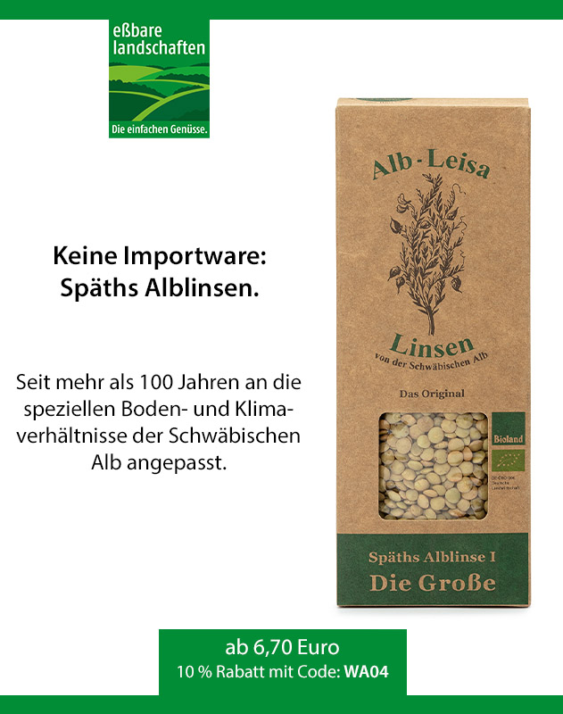 Essbare Landschaften – Suchergebnisse für: 'Alblinse'